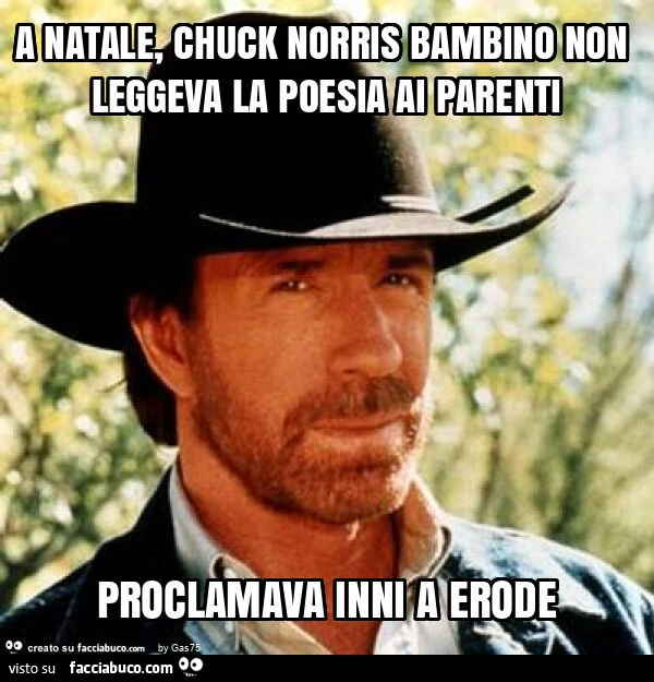A natale, chuck norris bambino non leggeva la poesia ai parenti proclamava inni a erode