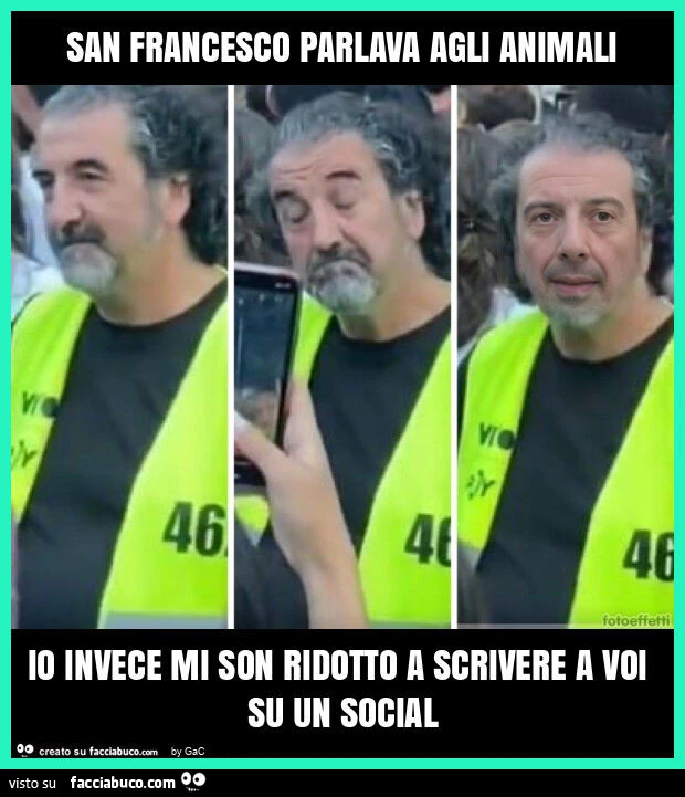 San francesco parlava agli animali io invece mi son ridotto a scrivere a voi su un social