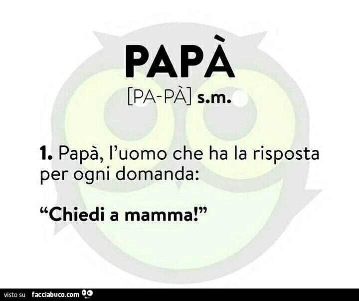 Papà, l'uomo che ha la risposta per ogni domanda: chiedi a mamma