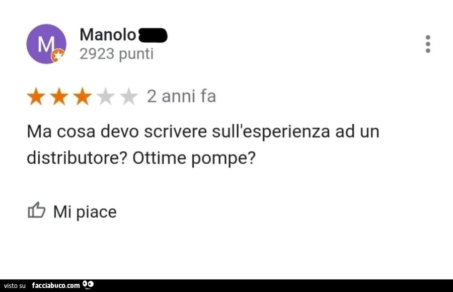 Ma cosa devo scrivere sull'esperienza ad un distributore? Ottime pompe?