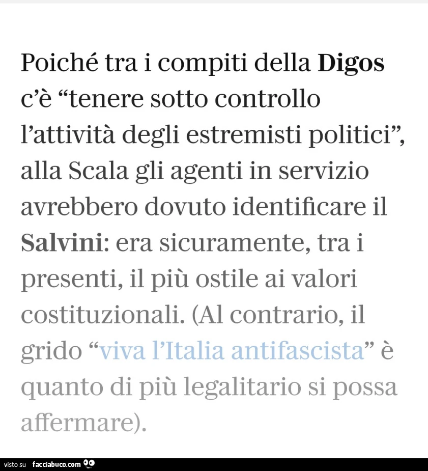 Poiché tra i compiti della digos c'è tenere sotto controllo l'attività degli estremisti politici