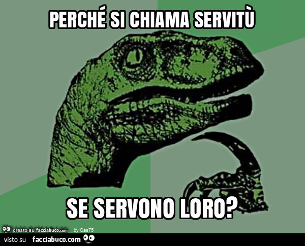 Perché si chiama servitù se servono loro?