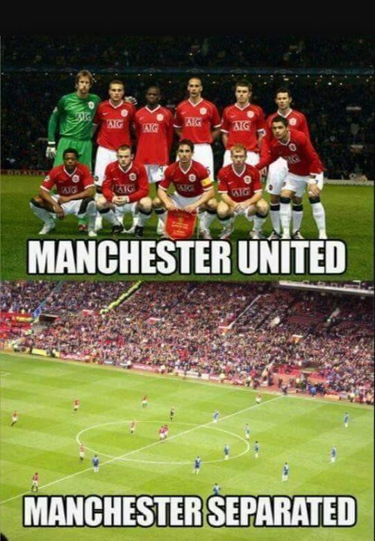 Manchester united/ separated/ gioco di parole